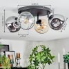 Ripoll ceiling light, globe light Amber, clear, Smoke-coloured, 4-light sources