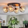 Ripoll ceiling light, globe light Amber, clear, 4-light sources