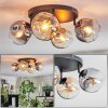 Ripoll ceiling light, globe light Amber, clear, Smoke-coloured, 4-light sources