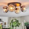 Ripoll ceiling light, globe light Amber, clear, Smoke-coloured, 4-light sources