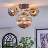 Chehalis ceiling light, globe light gold, black, 3-light sources