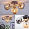 Chehalis ceiling light, globe light gold, black, 3-light sources