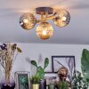 Chehalis ceiling light, globe light gold, black, 3-light sources