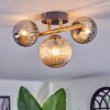 Chehalis ceiling light, globe light gold, black, 3-light sources