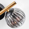 Chehalis ceiling light, globe light gold, black, 3-light sources