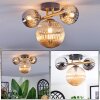 Chehalis ceiling light, globe light gold, black, 3-light sources