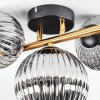 Chehalis ceiling light, globe light gold, black, 3-light sources