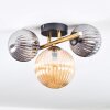 Chehalis ceiling light, globe light gold, black, 3-light sources