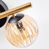 Chehalis ceiling light, globe light gold, black, 3-light sources
