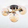 Chehalis ceiling light, globe light gold, black, 3-light sources