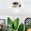 Chehalis ceiling light, globe light gold, black, 3-light sources