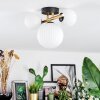 Chehalis ceiling light, globe light gold, black, 3-light sources