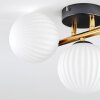 Chehalis ceiling light, globe light gold, black, 3-light sources