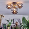 Chehalis ceiling light, globe light gold, black, 3-light sources