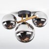 Chehalis ceiling light, globe light gold, black, 3-light sources