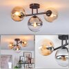 Gastor ceiling light, globe light Amber, clear, Smoke-coloured, 3-light sources
