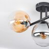Gastor ceiling light, globe light Amber, clear, Smoke-coloured, 3-light sources