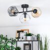 Ripoll ceiling light, globe light Amber, clear, Smoke-coloured, 3-light sources