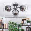 Ripoll ceiling light, globe light Smoke-coloured, 3-light sources