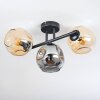 Ripoll ceiling light, globe light Amber, Smoke-coloured, 3-light sources