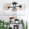 Ripoll ceiling light, globe light Amber, clear, Smoke-coloured, 3-light sources