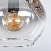 Ripoll ceiling light, globe light Amber, clear, Smoke-coloured, 3-light sources