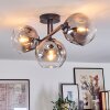 Ripoll ceiling light, globe light clear, Smoke-coloured, 3-light sources