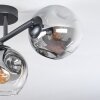 Ripoll ceiling light, globe light clear, Smoke-coloured, 3-light sources