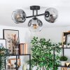 Ripoll ceiling light, globe light clear, Smoke-coloured, 3-light sources