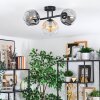 Ripoll ceiling light, globe light Amber, clear, Smoke-coloured, 3-light sources
