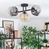 Ripoll ceiling light, globe light Amber, clear, Smoke-coloured, 3-light sources