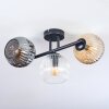 Ripoll ceiling light, globe light Amber, clear, Smoke-coloured, 3-light sources