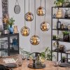 Ripoll hanging light, globe light, pendant light gold, black, 5-light sources