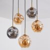 Ripoll hanging light, globe light, pendant light gold, black, 5-light sources