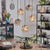 Ripoll hanging light, globe light, pendant light gold, black, 5-light sources