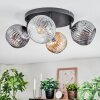 Ripoll ceiling light, globe light Amber, clear, Smoke-coloured, 4-light sources