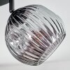 Ripoll ceiling light, globe light chrome, clear, Smoke-coloured, 4-light sources