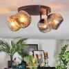 Ripoll ceiling light, globe light chrome, clear, Smoke-coloured, 4-light sources