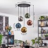 Ripoll hanging light, globe light, pendant light gold, black, 5-light sources