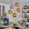 Ripoll hanging light, globe light, pendant light gold, black, 5-light sources