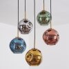 Ripoll hanging light, globe light, pendant light gold, black, 5-light sources