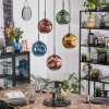 Ripoll hanging light, globe light, pendant light blue, gold, green, coppery, 5-light sources