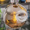 Ripoll hanging light, globe light, pendant light Amber, blue, chrome, green, Smoke-coloured, 5-light sources