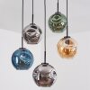 Ripoll hanging light, globe light, pendant light Amber, blue, chrome, green, Smoke-coloured, 5-light sources