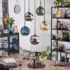 Ripoll hanging light, globe light, pendant light Amber, blue, chrome, green, Smoke-coloured, 5-light sources