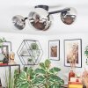 Chehalis ceiling light, globe light chrome, clear, Smoke-coloured, 4-light sources