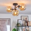 Ripoll ceiling light, globe light Amber, 3-light sources