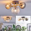 Chehalis ceiling light, globe light gold, black, 3-light sources