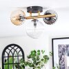 Chehalis ceiling light, globe light gold, black, 3-light sources