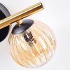 Chehalis ceiling light, globe light gold, black, 3-light sources